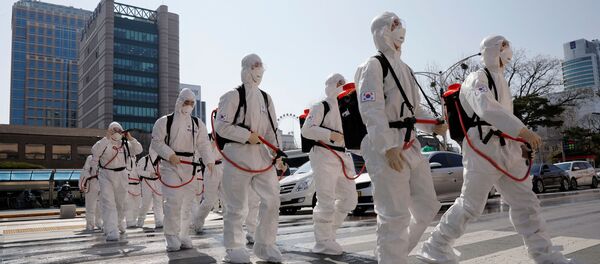 Солдаты в Южной Корее мобилизованы на дезинфекцию - Sputnik Беларусь