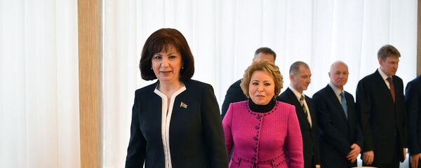 Глава Совета Республики Наталья Кочанова и председатель Совета Федерации Валентина Матвиенко в Минске - Sputnik Беларусь