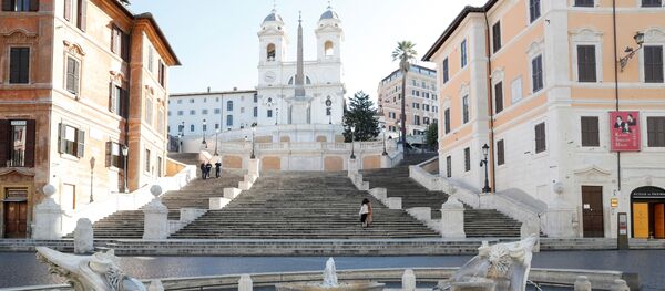 Испанская лестница - популярное место для встреч в Риме - этой весной пустует Испанская лестница - популярное место для встреч в Риме - этой весной пустует - Sputnik Беларусь