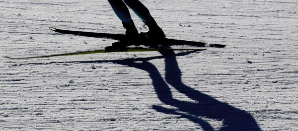 Тень спортсмена на лыжне - Sputnik Беларусь