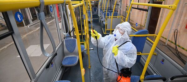 Как моют минские автобусу во время эпидемии коронавируса, видео - Sputnik Беларусь