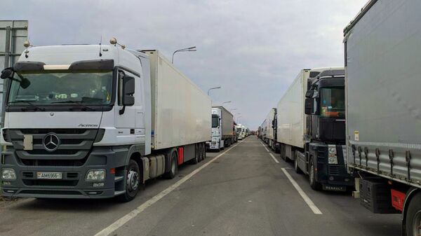 Очереди грузовиков на границе, архивное фото - Sputnik Беларусь