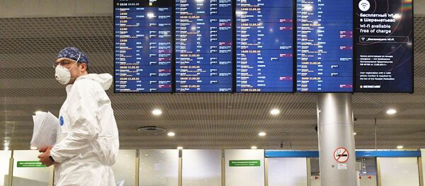 Супрацоўнік Расспажыўнагляду ў аэрапорце Шарамеццева - Sputnik Беларусь