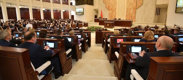 Сессия белорусского парламента на заседании 2 апреля Сессия белорусского парламента на заседании 2 апреля - Sputnik Беларусь