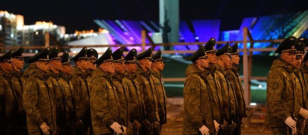 Репетиция роты почетного караула к параду 9 Мая Репетиция роты почетного караула к параду 9 Мая - Sputnik Беларусь