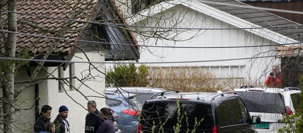 Полиция возле резиденции четы Хагенов  в Лиллестрёме в окрестностях Осло - Sputnik Беларусь