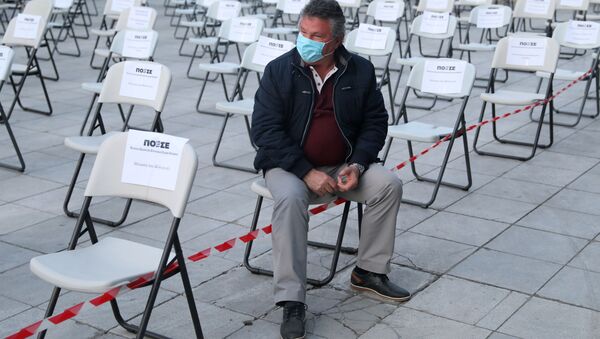 Акция протеста на фоне вспышки пандемии коронавируа в Афинах - Sputnik Беларусь