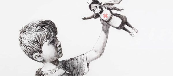 Работа художника Бэнкси, посвященная медикам - Sputnik Беларусь