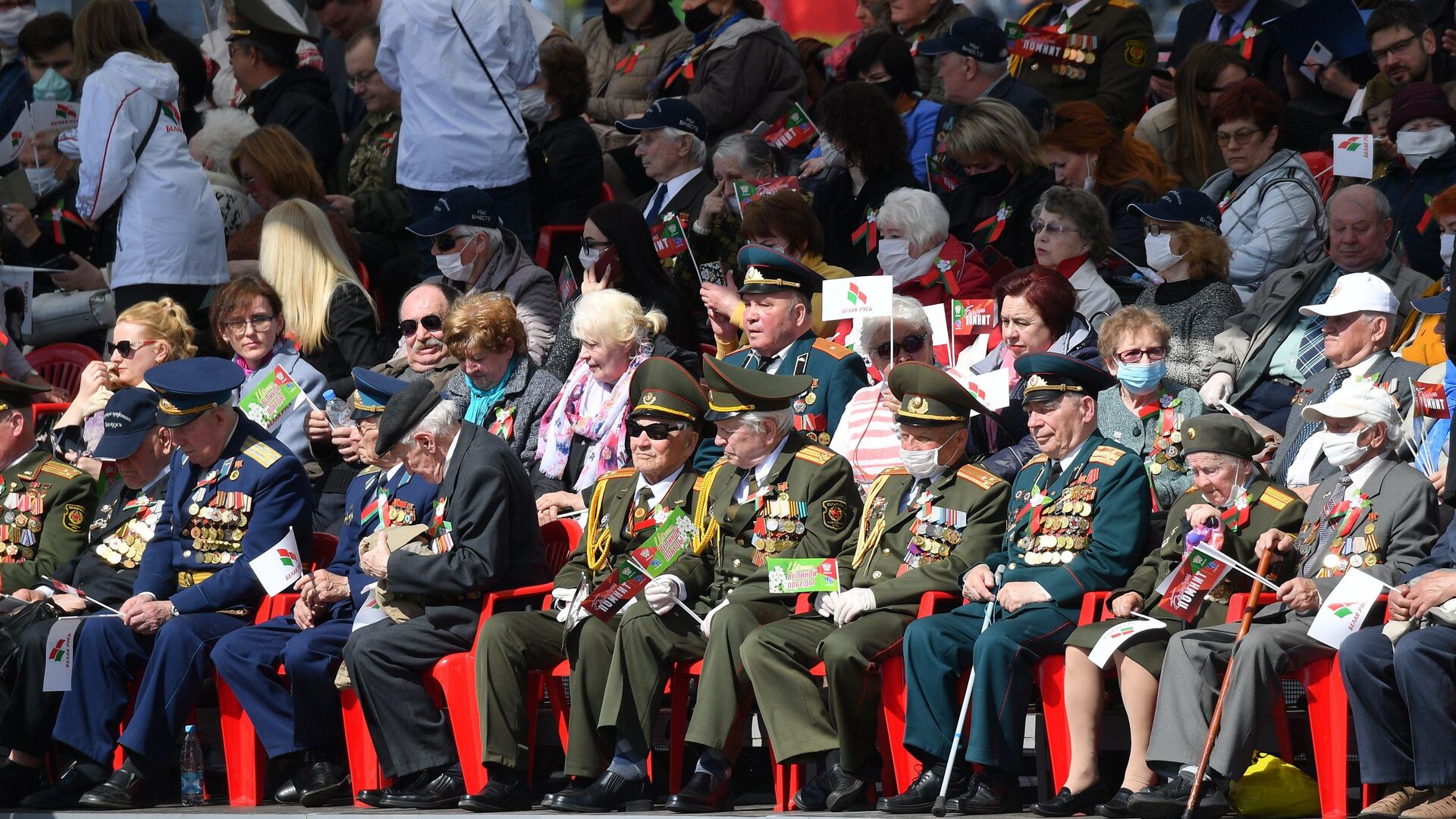 Ветераны Великой Отечественной на параде 9 мая в Минске - Sputnik Беларусь, 1920, 05.05.2022