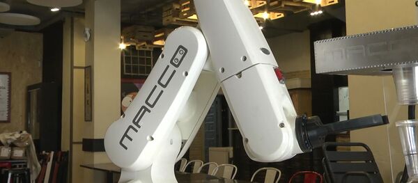 Робот-бармен работает в испанском кафе, видео - Sputnik Беларусь