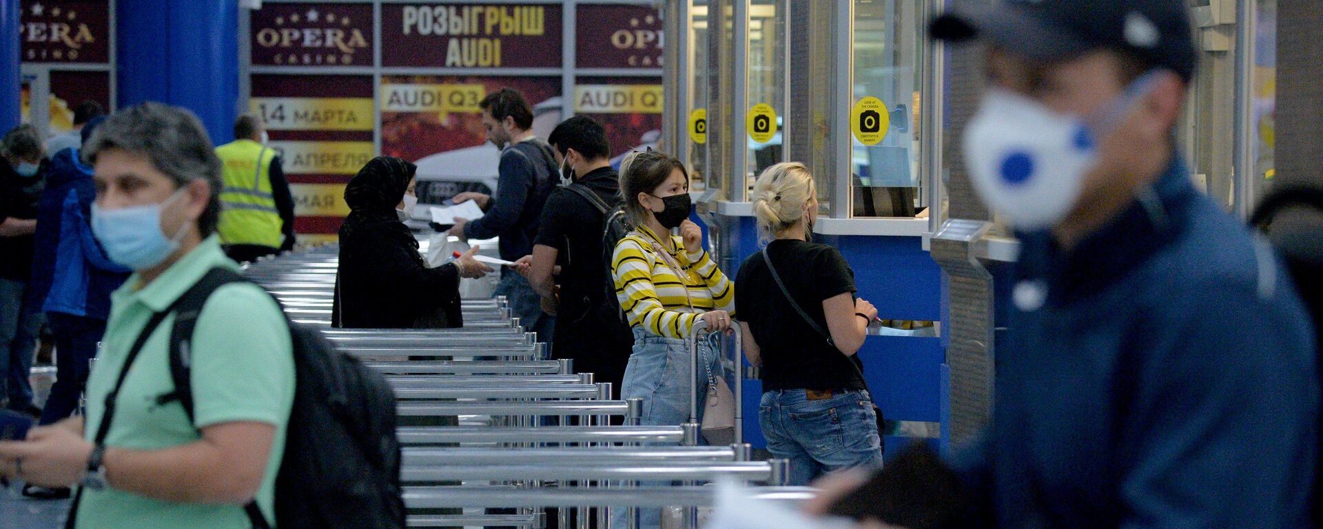 Прибывающие пассажиры в Национальный аэропорт Минск - Sputnik Беларусь, 1920, 19.01.2021