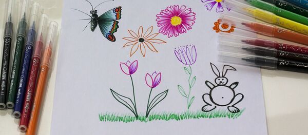 Детский рисунок, архивное фото Детский рисунок, архивное фото - Sputnik Беларусь