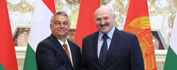 Премьер-министр Венгрии Виктор Орбан во время встречи с белорусским президентом Александром Лукашенко в Минске - Sputnik Беларусь