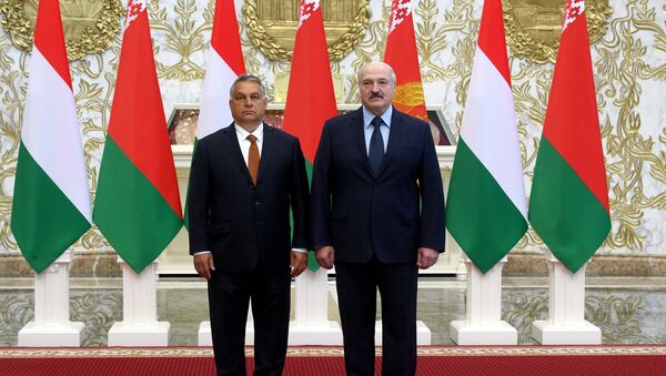 Премьер-министр Венгрии Виктор Орбан во время встречи с белорусским президентом Александром Лукашенко в Минске  - Sputnik Беларусь