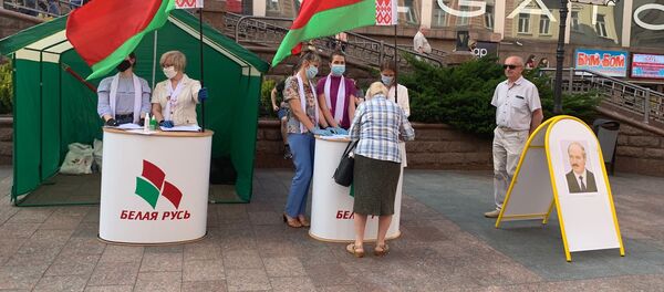 Сбор подписей проводили представители ОО Белая Русь - Sputnik Беларусь