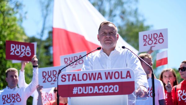 Президент Польши Анджей Дуда принимает участие в предвыборном митинге в Сталевой-Воле - Sputnik Беларусь