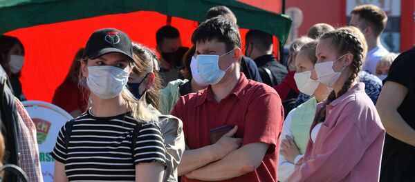 Пикет по сбору подписей в поддержку Александра Лукашенко в Минске - Sputnik Беларусь