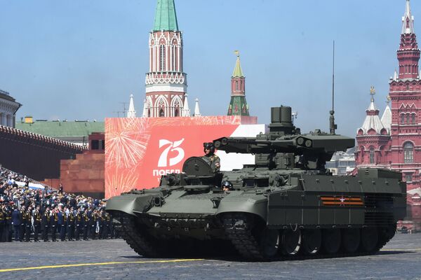 Боевая машина поддержки танков (БМПТ) Терминатор во время военного парада Победы - Sputnik Беларусь