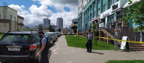 Сотрудники милиции на месте трагедии - Sputnik Беларусь