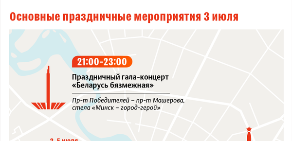 Празднование Дня Независимости Беларуси в Минске 3–5 июля 2020 года | Инфографика sputnik.by Празднование Дня Независимости Беларуси в Минске 3–5 июля 2020 года | Инфографика sputnik.by - Sputnik Беларусь