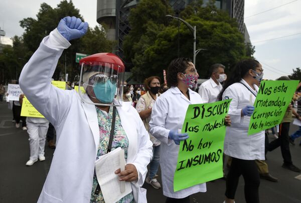 Медицинские работники Мексики протестуют против коррупции в здравоохранении - Sputnik Беларусь